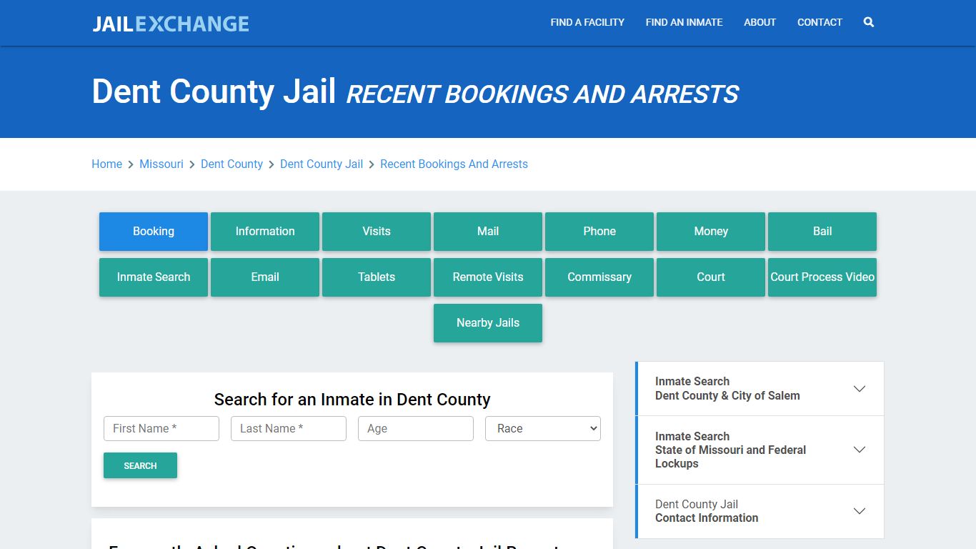 Dent County Jail Recent Bookings And Arrests - Jail Exchange