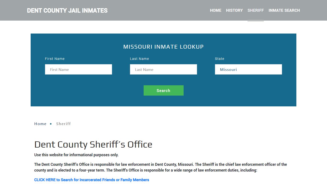 Dent County Sheriff, MO Arrest Warrant Lookup