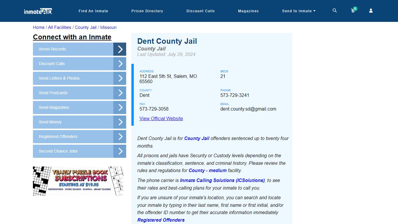 Dent County Jail - Inmate Locator