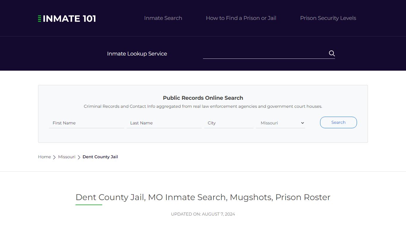 Dent County Jail, MO Inmate Search, Mugshots, Prison Roster